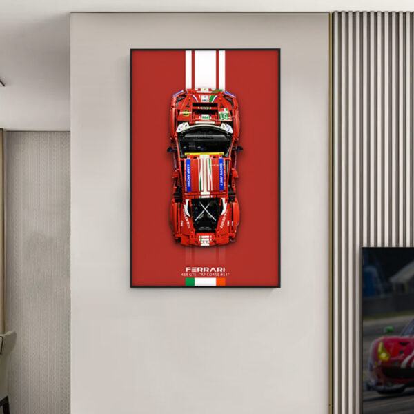 Wall Display Board for Lego Ferrari Daytona SP3 42143 Wall Mount for Lego Car Display, Gift Idea for Lego Enthusiasts, Home Decor (Car Not Included)