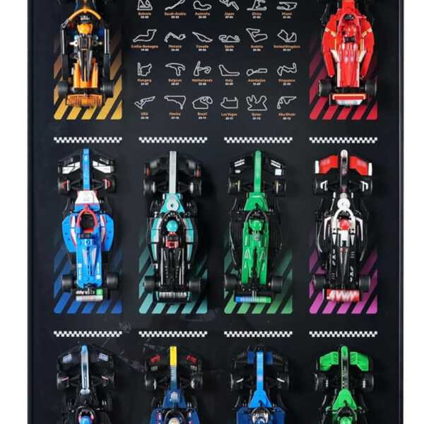 Display Wall Board for Lego Speed Champions Ultimate Formula 1 Collector's Pack (car not included) Wall Mount for Lego 66802 Collectible F1 Model Car Set, Space-Saving, Creative Home Decor