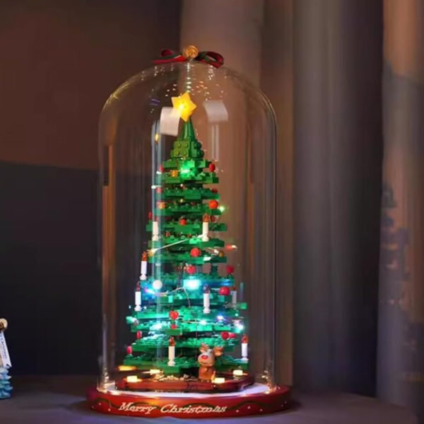 Acrylic display case compatible with Lego 40573 Christmas Tree 40338 Christmas Glass Model Transparent dustproof protection Collection organizer Storage cabinet (display case only)