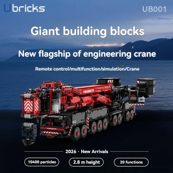 Ubricks UB001-E1001 Technic Red Liebherr LTM 11200 With motor