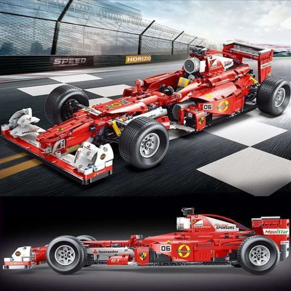 TAIGAOLE Red F1 Car 1:8 Scale TECHNICIAN T5006 with 1698 pieces