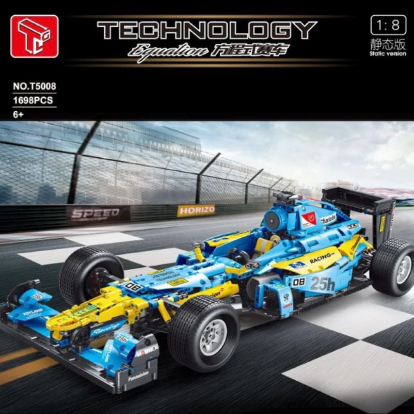 TAIGAOLE Blue 1:8 Scale F1 Car TECHNICIAN T5008 with 1698 pieces