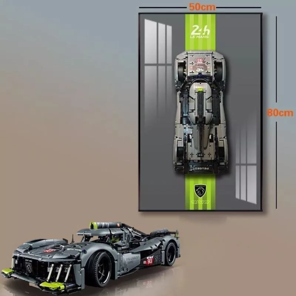 LEGO 42156 Peugeot, gift for adult collectors, suitable for LEGO car wall display (includes display wall panel only)