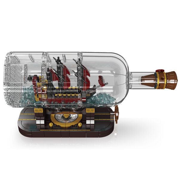 Mould King 10085 Mini Queen Anne's Revenge Ship-in-a-Bottle Building Set | 885 Pieces