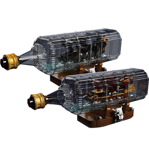 Mould King 10065 Black Pirate Ship-in-a-Bottle Building Set | 2,206 pcs.