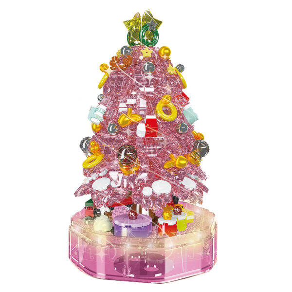 MOULD KING 10089 Pink Magical Christmas Music Box with 688 Pieces