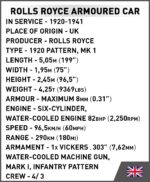 Cobi Rolls-Royce Armoured Car 1920 Pattern Mk I 2988