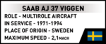 Cobi Saab AJ 37 Viggen 5915